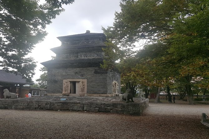 Gyeongju UNESCO Sites Tour by KTX train; The Museum Without walls - Donggung Palace and Wolji Pond: palace grounds with pond views