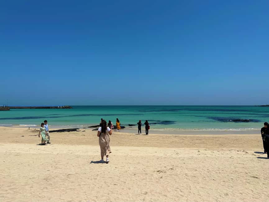 Jeju East: Small Group Healing Tour w/Woman Divers Show - Hamdeok Beach, then a sea-view café with Hallasan behind it