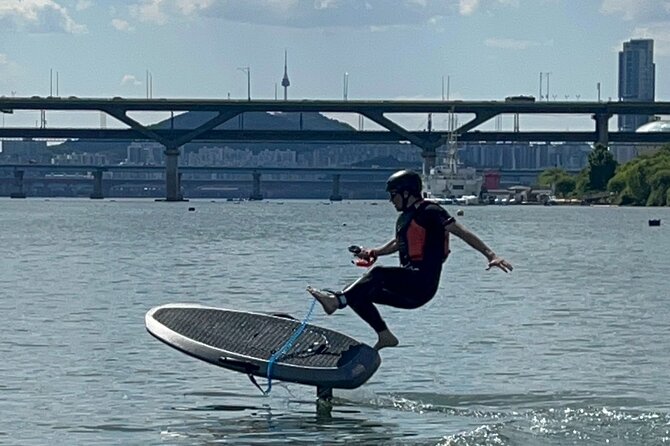 Seoul : Efoil & Windsurf Experiences in Han River - E-Foil on the Han River: Seoul Tower and Lotte Tower Views