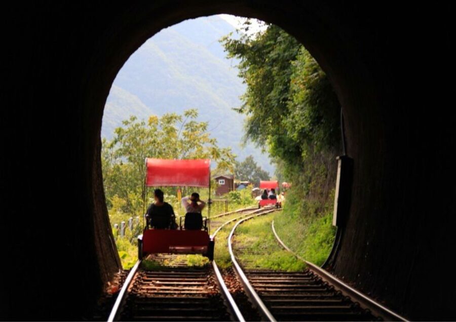 Seoul: Gangwon-do Day Trip with Alpaca World & Nami Island - Gangchon Rail Park rail-bike ride on the Bukhan River